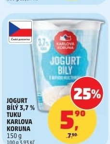 Bílý jogurt Karlova Koruna