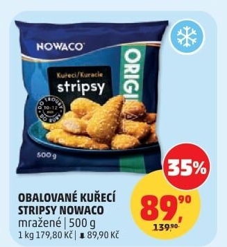 Kuřecí stripsy mražené Nowaco