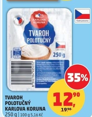 Tvaroh polotučný Karlova Koruna