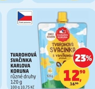 Tvarohová kapsička svačinka Karlova Koruna