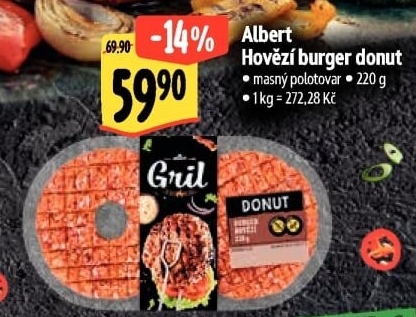Hovězí burger donut Albert Gril