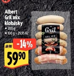 Klobásky Gril mix Albert Gril