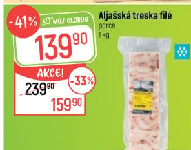 Aljašská treska filé mražená