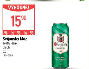 Pivo světlý ležák 11° Svijanský Máz Svijany