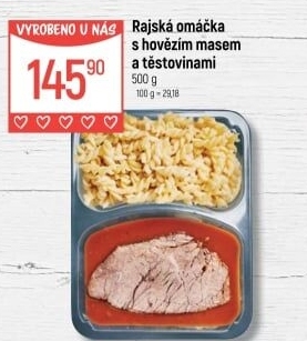 Omáčka rajská s hovězím masem a těstovinami Globus