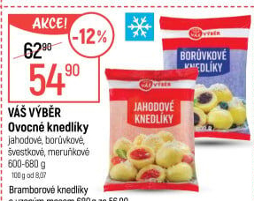 Knedlíky ovocné mražené Váš Výběr