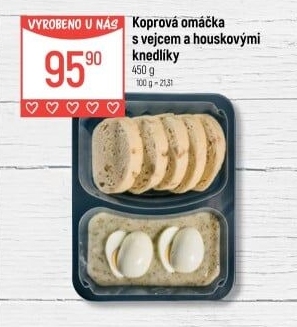Koprová omáčka s vejcem a knedlíky Globus