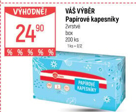 Papírové kapesníky 2vrstvé Váš Výběr - box