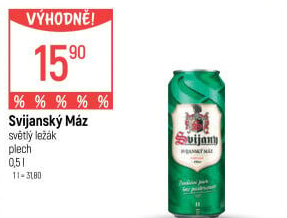 Pivo světlý ležák 11° Svijanský Máz Svijany