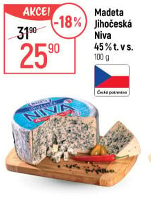 Sýr Niva Jihočeská 45% Madeta