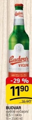 Pivo světlé výčepní Budweiser Budvar