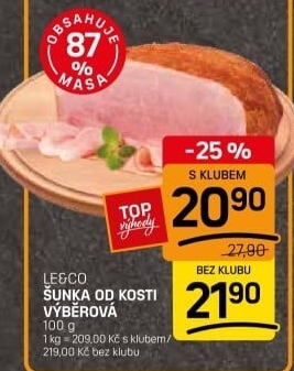Šunka od kosti výběrová LE&amp