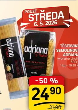 Těstoviny semolinové Adriana