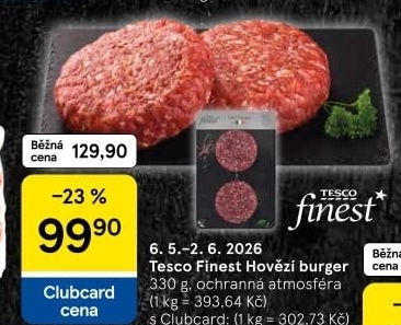 Hovězí hamburger Tesco Finest