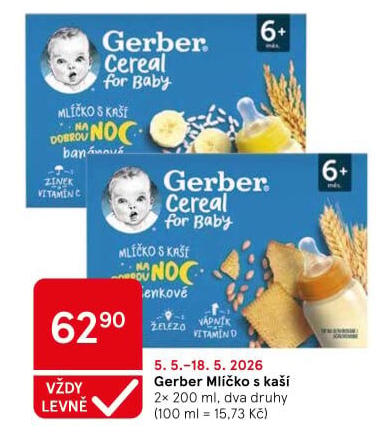 Mlíčko s kaší Gerber Natural for Baby