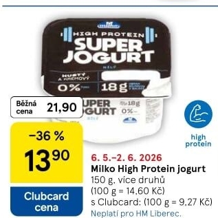 Super jogurt bílý High protein 0% Milko