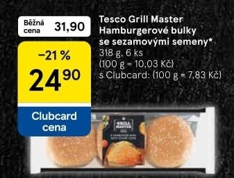 Bulka na hamburger Grill Master Tesco