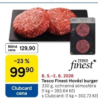 Hovězí hamburger Tesco Finest