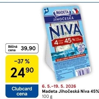 Sýr Niva Jihočeská 45% Madeta