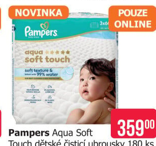 Vlhčené ubrousky dětské Aqua Soft Touch Pampers