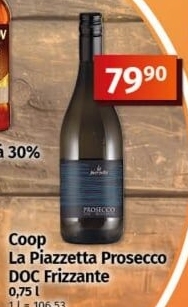 Prosecco Frizzante la piazzetta DOC Coop