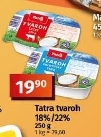 Tvaroh polotučný Tatra