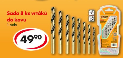 Sada vrtáků do kovu Ingco