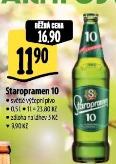 Pivo světlé výčepní 10° Staropramen
