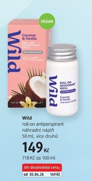 Deodorant kuličkový roll-on Wild - náplň