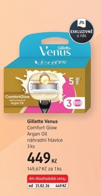 Náhradní hlavice dámské Comfort Glow Venus Gillette