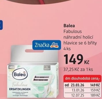 Náhradní hlavice Fabulous Balea