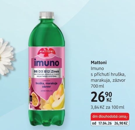 Ochucená voda Mattoni Imuno