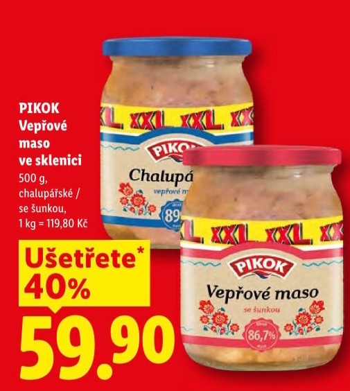 Chalupářské vepřové maso ve sklenici Pikok