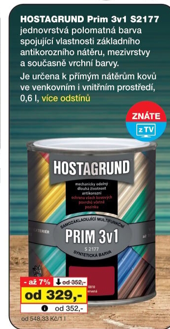 Barva na kov Prim 3v1 Hostagrund