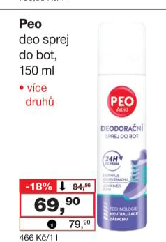 Deodorant sprej do bot Peo Astrid
