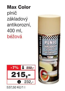 Plnič základový antikorozní Max Color