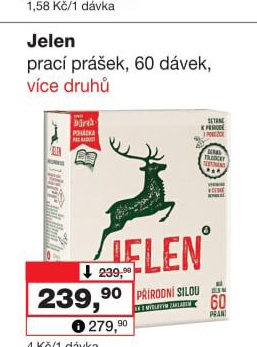 Prací prášek mýdlový Jelen