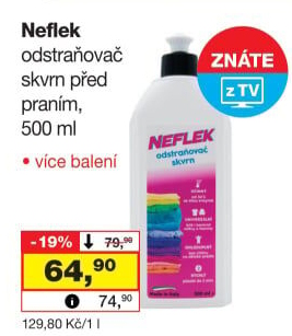 Tekutý odstraňovač skvrn Neflek Madel