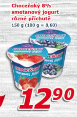 Jogurt smetanový ochucený Choceňský