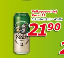Pivo světlý ležák 11° Medium Velkopopovický Kozel