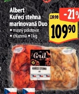 Kuřecí stehna marinovaná Duo Albert Gril