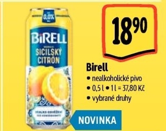 Nealkoholické pivo ochucené Birell
