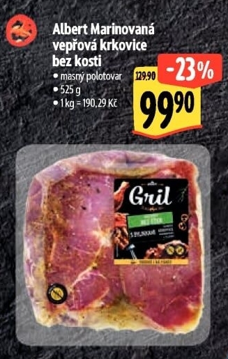 Vepřová krkovice marinovaná bez kosti Albert Gril