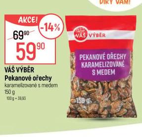 Pekanové ořechy karamelizované s medem Váš Výběr