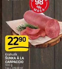 Šunka a la carpaccio Krahulík