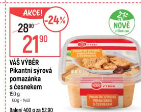 Pikantní sýrová pomazánka s česnekem Váš Výběr