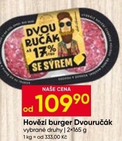 Hovězí burger dvouručák Láďa Grileman Kostelecké uzeniny