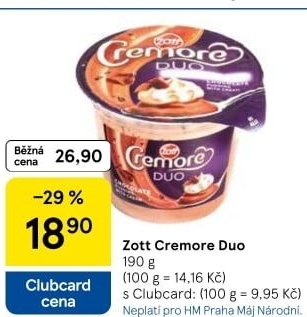 Dezert Cremore Duo Zott