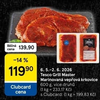 Vepřová krkovice marinovaná Grill Master Tesco
