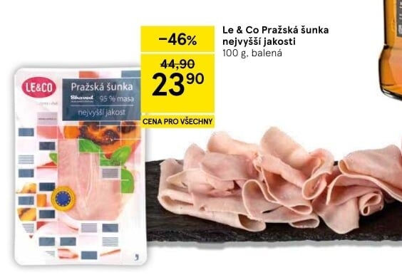 Šunka pražská nejvyšší jakosti LE&amp